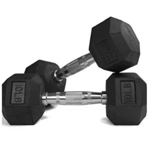 1PC Hex Dumbbell 5/10/15LBS Metal Handle Rubberized Hexagon Dumbbells