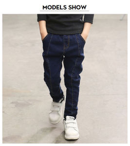 4-13 Years Kids Boys Children Clothes Jeans Pencil Pants Light Washed Casual Denim Cotton Bottoms