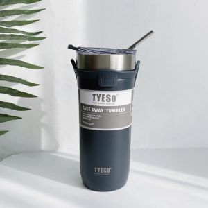 TYESO ของแท้ แก้วเก็บอุณหภูมิ แถมซิลิโคนที่จับแบบหิ้ว รับประกันไอน้ำไม่เกาะแก้ว ขนาด 710 ml พร้อมส่งจากไทย