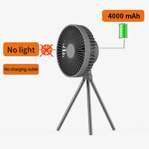 Mini Fan Rechargeable Portable Fans Electric Outdoor Camping Ceiling Fan with Lamp 4000mAh/10000mAh School Tripod Table Desk Camping Equipment