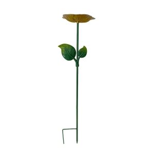 YERZ Iron Flower Shaped Bird Bath Large Capacity Convenient Bird Water Bowl Creative Durable Bird Feeding Dish Courtyard