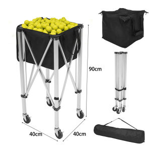 CANAAN ตะกร้าเก็บลูกเทนนิส ที่วางรถเข็นสําหรับพกพา พกพาสะดวก น้ำหนักเบาทองสำหรับการฝึกซ้อมทั้งในยิมและกลางแจ้ง