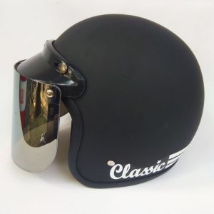 HELM RETRO MERK DCS KACA INJAK SILVER PELANGI SMOKE