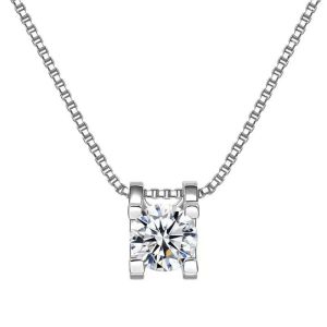 LOVETIA Swan Kalung Diamond Moissanite Gra Ori Perak Asli 925 Temperamen Kalung Liontin Wanita Aesthetic Mewah Sertifikat GRA BTXL026