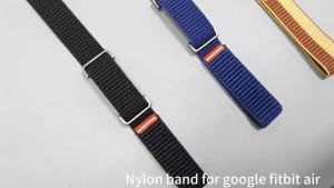 2026 2PCS Woven Nylon Braided Sport Band for Fitbit Air Stretchy Lightweight Breathable Wriststrap Adjustable Loop Bracelet