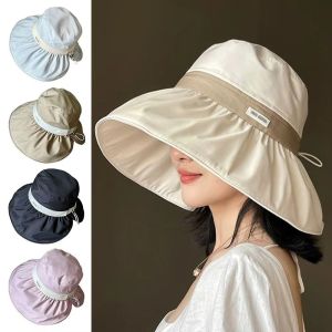 LUXURYLYN Breathable Fisherman Hat Adjustable Sun Protection Bucket Hat Casual Wide Brim Sun Hat Women
