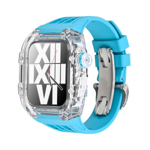 YALILAI Luxury Richard Mill RM Mod Kit for Apple Watch 44mm 49mm 45mm Premium Fluororubber Strap and PC Case Sports Set for Apple iWatch Series 9/8/7/6/5/4 SE3/2 Ultra 3/2