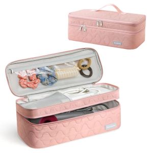 RERAT จุได้มาก กระเป๋าเป่าผมแบบพกพา มีหลายช่อง 2ชั้น กระเป๋าเก็บเครื่องสำอาง มืออาชีพอย่างมืออาชีพ กันน้ำกันน้ำได้ อุปกรณ์จัดแต่งทรงผม บ้านในบ้าน