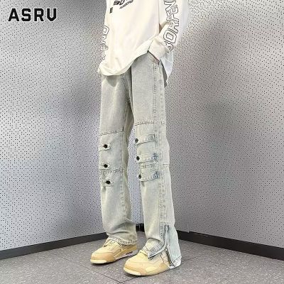 ASRV New masculine jeans youth popular straight-leg all-match fashion demin trousers