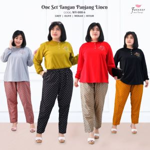 SETELAN FOREVER SWEET PP PENCIL LINEN MOON LIGHT JUMBO XXL - BAJU HANGOUT / WV-088-6