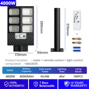 80000W Outdoor Solar Street Light Human Body Induction Powerful Solar Light IP67 Street Light For Garage Garden Terrace Waterproof Motion Sensor Lamps