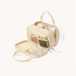 💖SG local stock💖Makeup bag Makeup Pouch Cosmetic bag Toiletries bag large capacity PU leather 化妆包