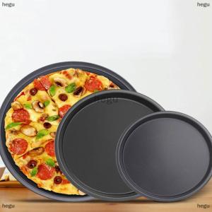 [COD] hegu Round Pizza Plate Pan Deep Dish Tray Carbon Steel Non-stick Mold Baking Mold