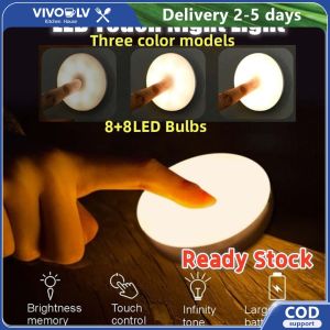 VIVOLILV 💥Ready Stock  Hanging Desk Lamp Magnetic Night Lights USB Rechargeable LED Wall Lamp Touch Sensor Child Bedside Lamp Wireless Magnetic Light Staircase Wardrobe Light