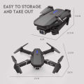 Popcorn E88 Pro Drone with 4K Camera, WiFi FPV 1080P HD Dual Foldable RC Quadcopter Altitude Hold, Headless Mode, Visual Positioning, Auto Return Mobile App Control, Black, 7.83 x 7.17 x 2.87 inches. 