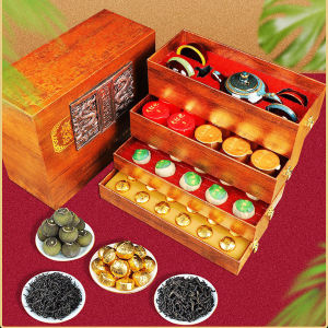 Hộp Trà Tứ Đại Danh Trà ( Phổ nhĩ nham trà hồng trà...)