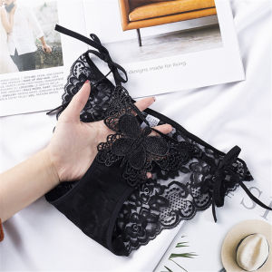 1/2pcs Lower Waist Mesh Lace Panties Black Transparent Skin-friendly💦 Comfortable Underwear