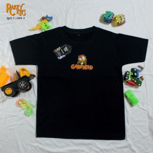 Rakky Kids Kaos Anak Karakter Kartun Garfield Bahan Cotton Combed 30S untuk Anak Usia 3 - 12 Tahun