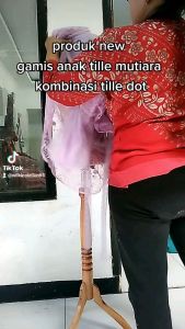 Dress Anak Belinda Kids Tile Mutiara kombi Tulle Dot Gamis Pesta Usia 3 12 Tahun Terbaru 2022 Kekinan Murah