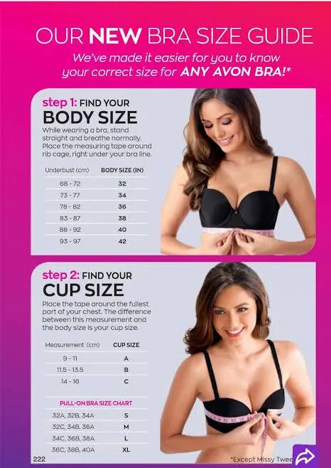 Avon Plus Size Bra NORA Underwire Smoothing Bra with front adjustable strap  and wider panels for a smoother frame