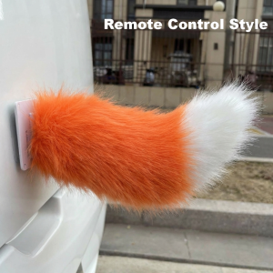 COOLSOOL Rechargeable Remote Control Electric Bicycle Tail Fluffy Realistic Car Wagging Moving Tail Cute Versatile Motorcycle Tail Ornament All Vehicles