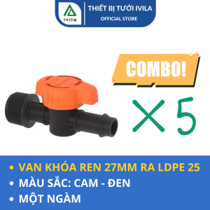 Van khóa LDPE ren 21/27mm ra ống 16mm/20mm - Chất liệu nhựa cao cấp độ bền cao chịu được thời tiết nắng mưa - Bảo hành 12 tháng