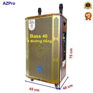 Loa kéo Bluetooth chính hãng AZPROAZ-D2506 Bass 40 thùng gỗloa 4 đường tiếngmạch 12 núm chỉnhReverb
