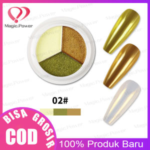 NEW Solid Chrome 3 Color Mirror Powder Nail Art Pigment Powder Solid Professional Nail Art 3in1 Warna