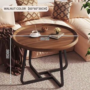 YONEZAWA 2 Pieces Combination Coffee Table Nordic Style Center Table Modern Tea Table Side Table Round Metal Sofa Table