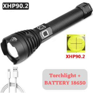 JK Powerful Light XHP90 LED flashlight USB Zoomable Torch 3 modes lamp 18650 26650 Rechargeable Battery for Hunting Lamp