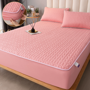 Mattress Protector Bed Cover Non-slip Fitted Natural Latex Mattress Ice Silk Soft Mat Single/Double/Queen/King Bed Cover