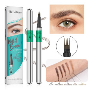 Hellokiss Waterproof Eyebrow Pen Microblading Eyebrow Pencil With 4 Split Head Natural Looking Brows Makeup ( 5 Colors)