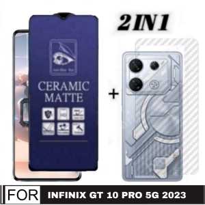 PROMO PAKET 2 INC 1 TEMPERED GLASS CERAMIC MATTE BLUE / ANTI PECAH / ANTI MINYAK INFINIX SMART 8 2023 / GT 10 PRO 5G / ZERO 5G 2023 / NOTE 30 / NOTE 30 PRO / HOT 30 / HOT 30I / ZERO 20 / NOTE 12 2023 / HOT 20I / HOT 20 5G 2022