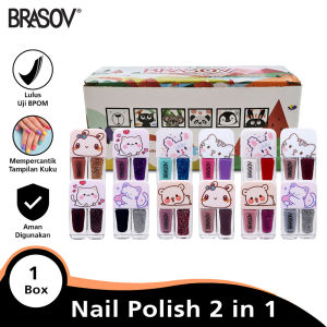BRASOV Kutek / Cat Kuku Nail Polish 2 In 1 12 Pcs Kutex BPOM XX-XT-NAIL-POLISH Varian Warna
