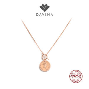 DAVINA Ladies Veins Necklace Rose Gold Color Sterling Silver 925 - Kalung Wanita Perak S925