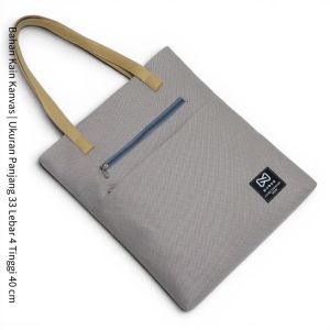 NEW DESIGN TAS TOTEBAG KANTONG DEPAN KANVAS POLOS Buat Kuliah atau Belanja produk lokal semarang