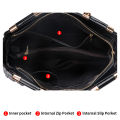 Aidrani   New Women's Crocodile Pattern Lacquer Leather Handbag High end Fashion Versatile Cowhide Commuter Bag. 
