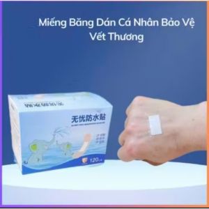 Hộp 120 miếng băng dán cá nhân bảo vệ vết thương chống thấm nước 7.2x2cm