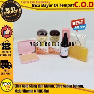 ( GRATIS Masker Wajah ) Paket 5in1 Citra Gold Siang dan Malam Sabun Batang Citra Xixiu Serum Vitamin C Pink Bedak TWC Citra Refill COD - YESS