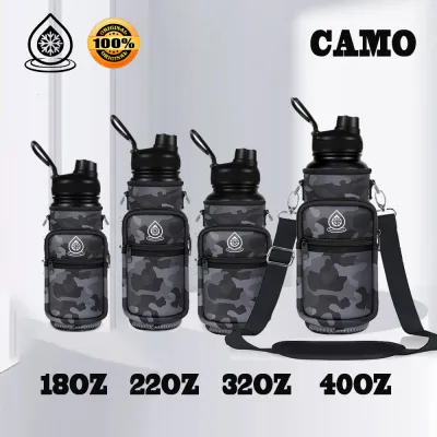 2023 Water Bottle Bag for Aquaflask bag Accessories with Pouch Vacuum Tumbler Holder Bag Bottle Sleeve with Sling for 22oz~64oz Tyseo/Aquaflak/Hydroflask/Hydr8/Thermos for outdoor Camping Sports（not include bottle）