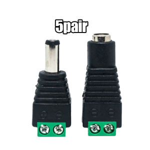 5 Pairs 12V 5.5x2.1mm CCTV DC Connector Male & Female Power Balun Plug Connector