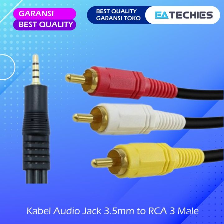 Kabel Audio Jack 3.5mm to RCA 3 Male (Merah Kuning Putih) - 1.5 Meter ...