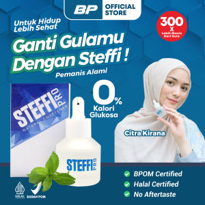 STEFFI PRO - Pemanis Alami Pengganti Gula Stevia Nol Kalori Aman 30ml Halal BPOM