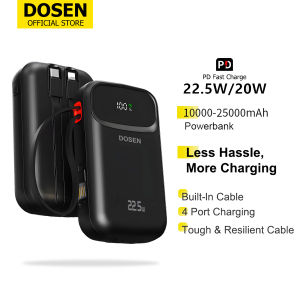 QH  Powerbank heavy duty original 20000mAh /Y432 10000mAh 22.5W PD Fast Charging Powerbank w/ LED Digital Display & Built-in Cable for iPh 16