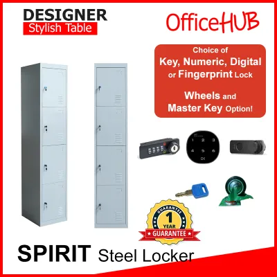 OFFICEHUB 4 Door Steel Locker Cabinet SPIRIT Metal Cabinet Home Cabinet Study Cabinet Office Cabinet Metal Cabinet High Cabinet High Steel Cabinet Pantry Locker