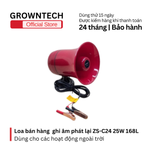 Loa bán hàng dùng bình kèm kẹp phóng thanh ghi âm phát lại ZS-C24 25W 168L có bluetooth