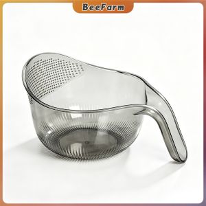 BeeFarm Gray Kitchen Plastic Vegetable Fruit Washing Basket Washing Drain Basket for Fruits Vegetables