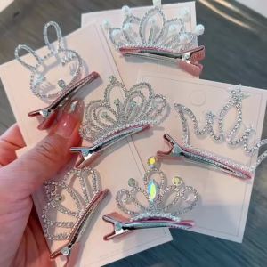 Girl Crown Headdress Children Korean Hairpin Princess Headdress Girl Clip Cute Sweet Hair Accessories Baby Hair Clip