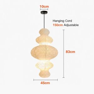 UrbanSpace SG- Paper Pendant Light R LED Restaurant Chandelier Ceiling LightAesthetic Decorative for Living Bedroom Zen Tea Room