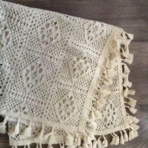 Newborn Baby Photography Props Blankets Vintage Tassel Blanket for Hollow Basket